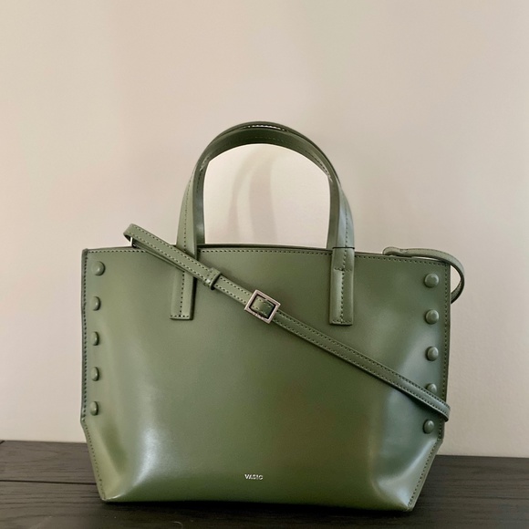 Vasic Fern Green Leather Shoulder Bag New - Picture 12 of 12